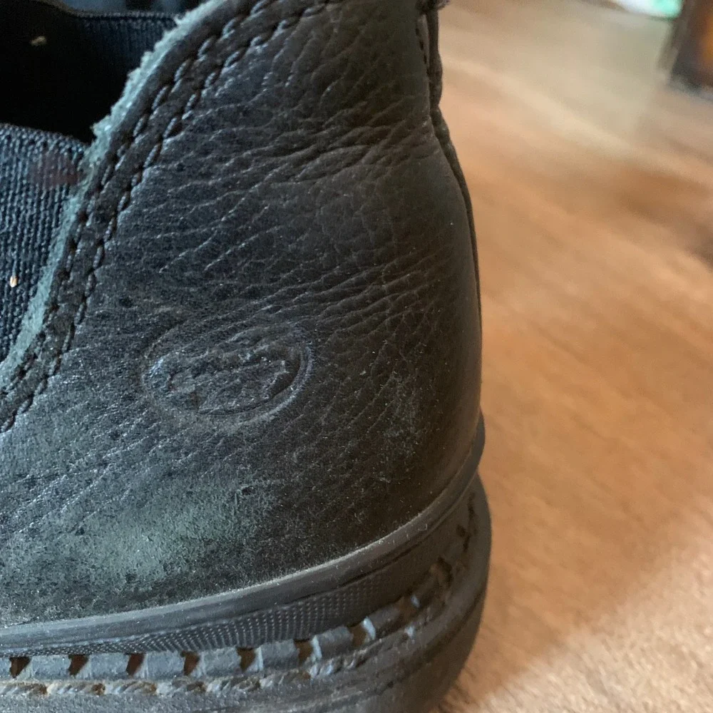 Georgia Boot Giant Romeo work boots, black leather, pull loops - 9.5W womens